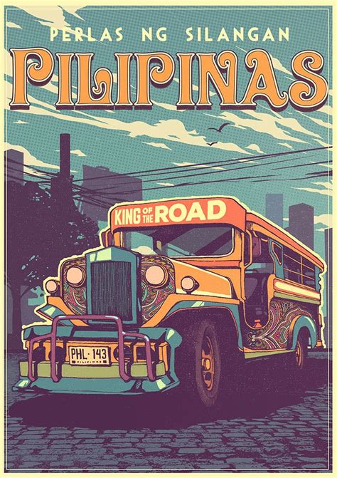 an old school bus is parked in front of the sign for pilipinas