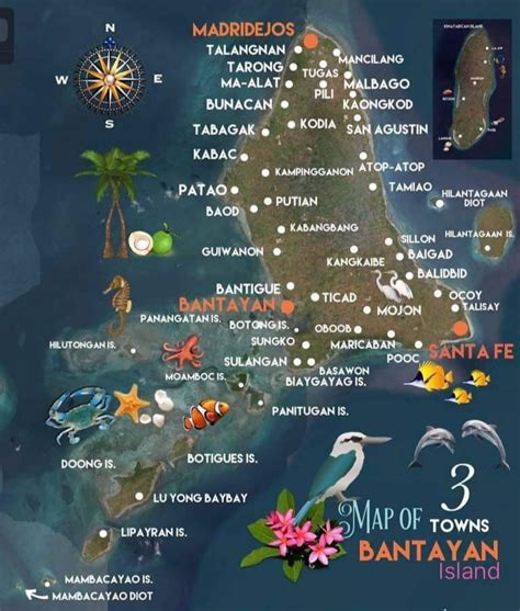 Map of Bantayan Island Each place is... - Kaming Taga Isla