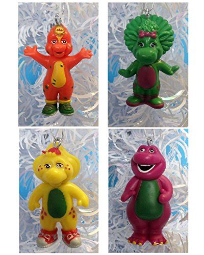 Barney Christmas Ornaments Featuring 4 Barney Ornaments with Barney, Bj, Baby Bop and Riff ...