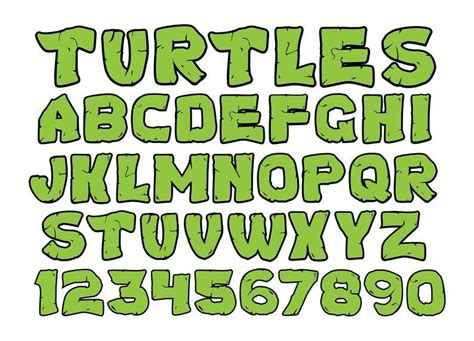 Ninja Turtle Font #programingsoftware Ninja Turtles Alphabet, Turtles Alphabet, Turtles Font ...