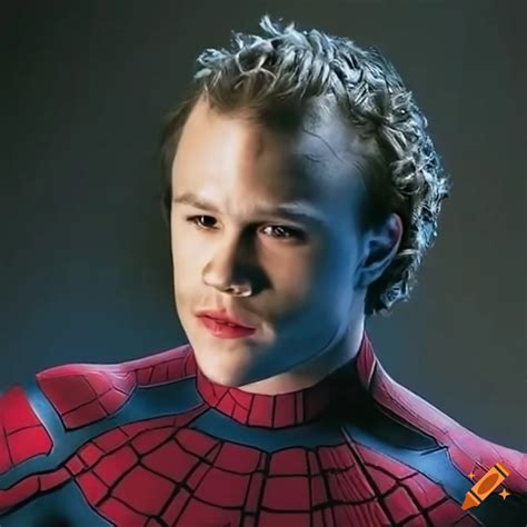 Heath ledger transformed into the character spider-man