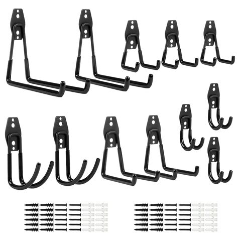 Buy Fippy Garage Hooks Heavy Duty, 12 PCS Utility Double Hooks Wall ...