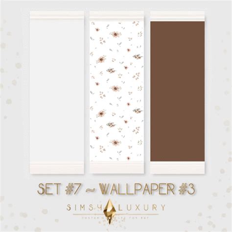 the wallpapers are arranged in three different colors and sizes, each with flowers on them