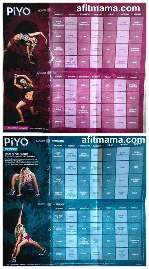 Piyo Workout Schedule Printable - Printable Word Searches