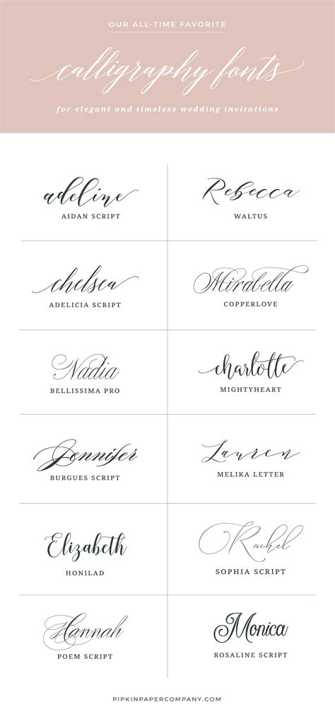 THE BEST FONTS FOR WEDDING INVITATIONS | Pipkin Paper Company