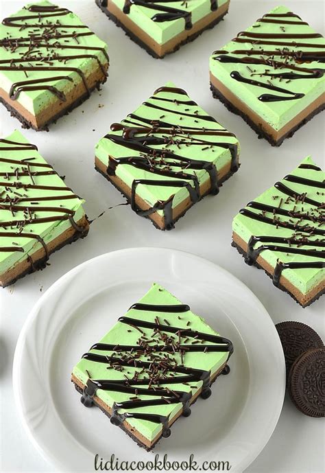 Mint Chocolate Cheesecake Bars - Lidia's Cookbook