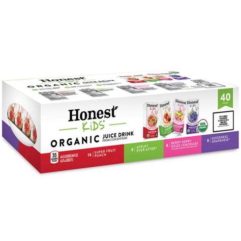 Honest Kids Organic Fruit Juice Drink Boxes Variety Pack (6oz / 40pk) - Walmart.com - Walmart.com