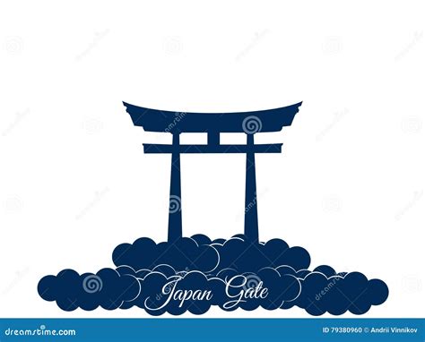 Japan Gate Isolated on White Background, Torii Gate, Japanese Gate. Torii Gate in the Clouds ...