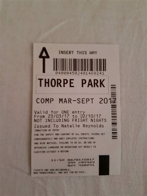 Thorpe Park Ticket | in Colchester, Essex | Gumtree