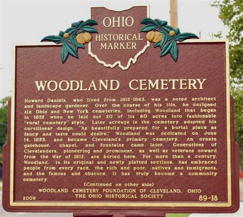 Ohio Historical Marker | Woodland Cemetery Foundation