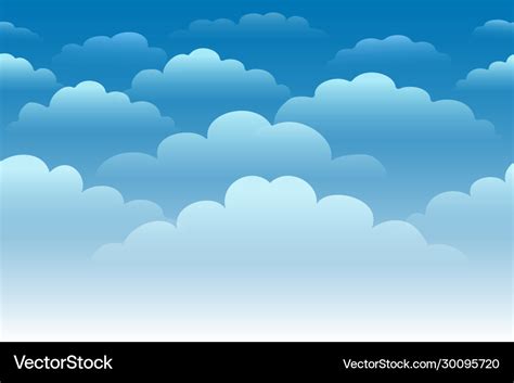 Cartoon cloudy sky horizontal seamless background Vector Image