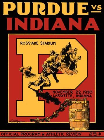 Purdue vs Indiana Poster 1930 Football Poster