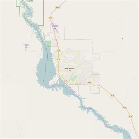 Detailed Editable Vector Map of Lake Havasu City – Map Illustrators