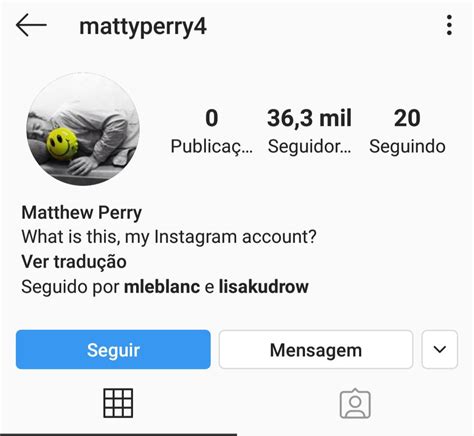 Matthew Perry has joined Instagram. Could we be anymore happy? : r ...