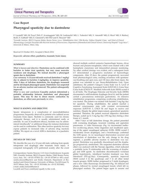 (PDF) Pharyngeal spasticity due to dantrolene - DOKUMEN.TIPS