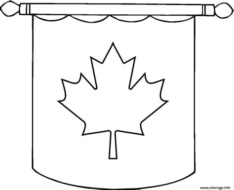 Coloriage Drapeau Canada Hanging Flag Dessin Fete Nationale à imprimer