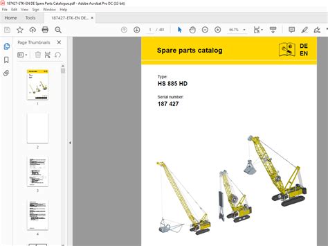 Liebherr Crawler Crane HS 885 HD Spare parts catalog Manual 187427 ...