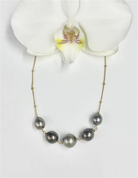 5 Tahitian Pearl Necklace - Etsy