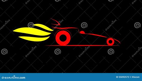 Stylized drag racing car stock vector. Illustration of drag - 55092572