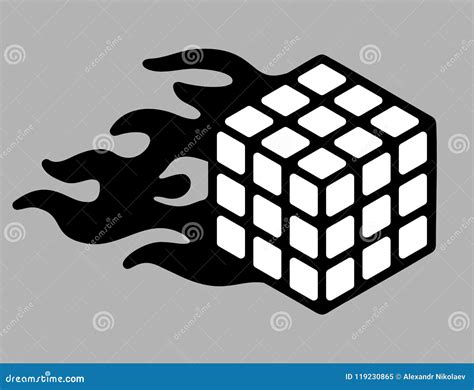 Speedcubing Logo Solved Rubik`s Cube In The Center Of Colourful Design2 Cartoon Vector ...