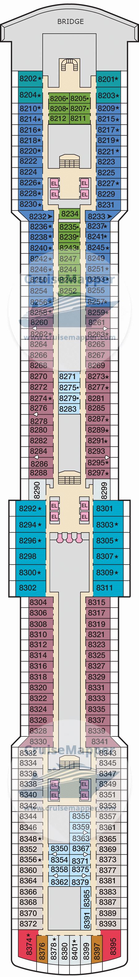 Costa Luminosa deck 8 plan | CruiseMapper