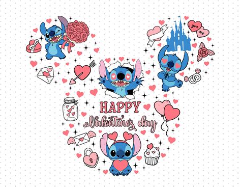 Stitch Happy Valentine's Day - PNG File - Instant Download