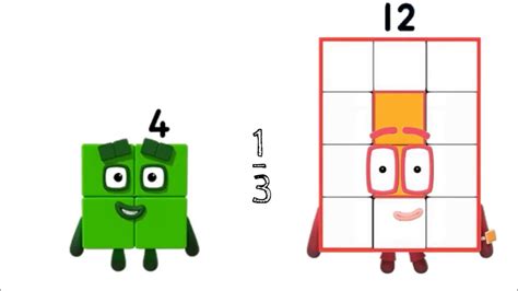 Numberblock Fractions! One half, One Fourth, Three-Fourths, One Third ...