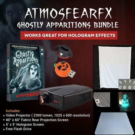 Atmosfearfx Ghostly Apparitions video projector kit with Hologram Screen | #1828045054