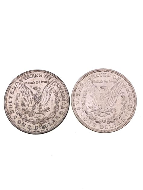 Lot - 2pc 1921 Morgan Silver Dollar