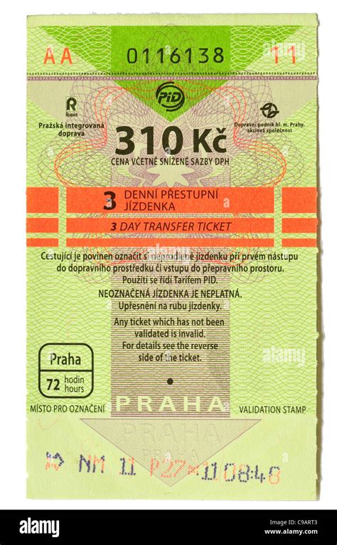 Prague public transport tickets, valid on metro, trams and busses. 3 ...