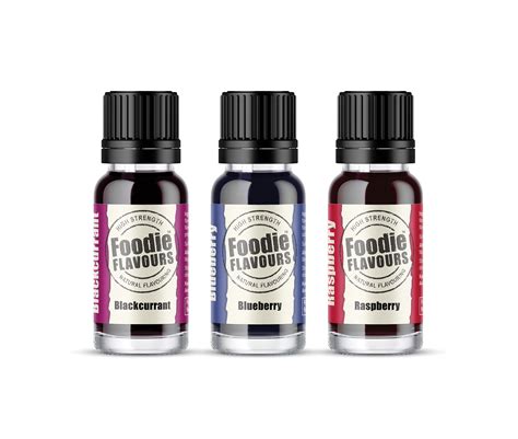 Berry Flavours Set - Blackcurrant, Blueberry & Raspberry Natural Food ...