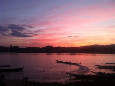 Sunset in Mekong River, Laos. | Sunset, Travel bucket, Travel bucket list