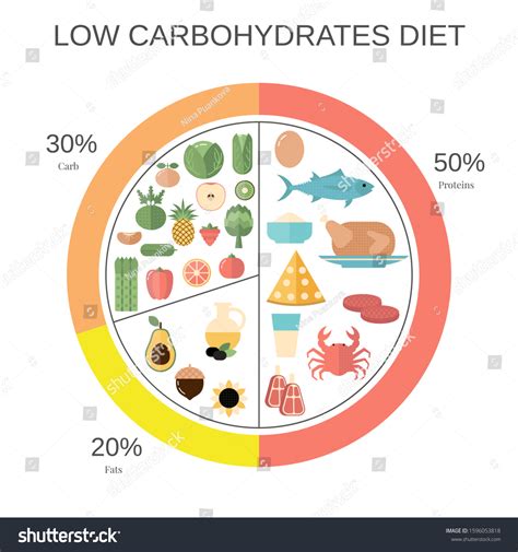 Foods Infographics Low Carbohydrates Food Pie Stock Vector (Royalty ...