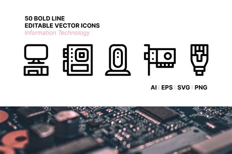 50 Information Technology icons By Side Project | TheHungryJPEG