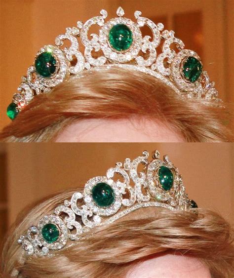 Greek Emerald Tiara III - it remains in the possession of the Greek royal family in exile, worn ...
