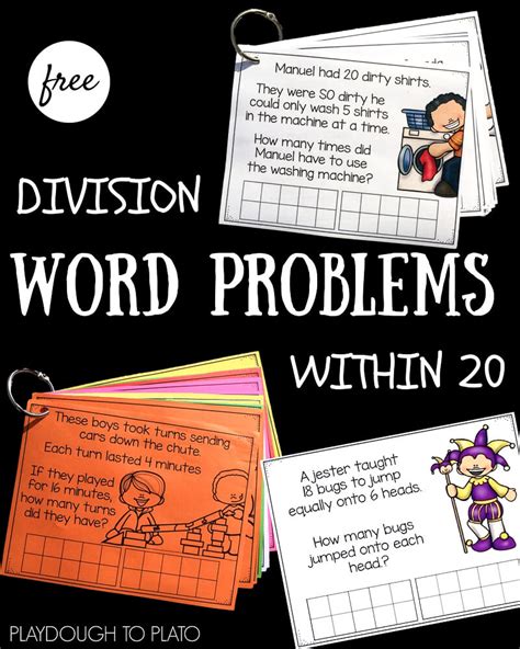 Division Word Problems within 20 - Playdough To Plato