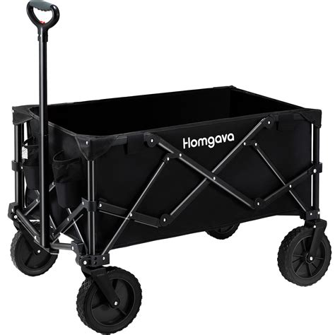 Homgava Collapsible Folding Wagon Cart,Outdoor Beach Wagon,Heavy Duty Garden Cart with All ...