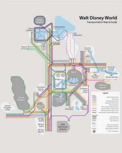 disney world transportation map | Disney world map, Disney ...