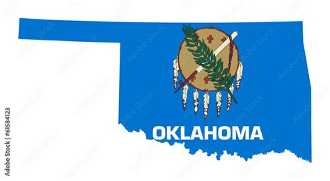 State of Oklahoma flag map Stock Illustration | Adobe Stock