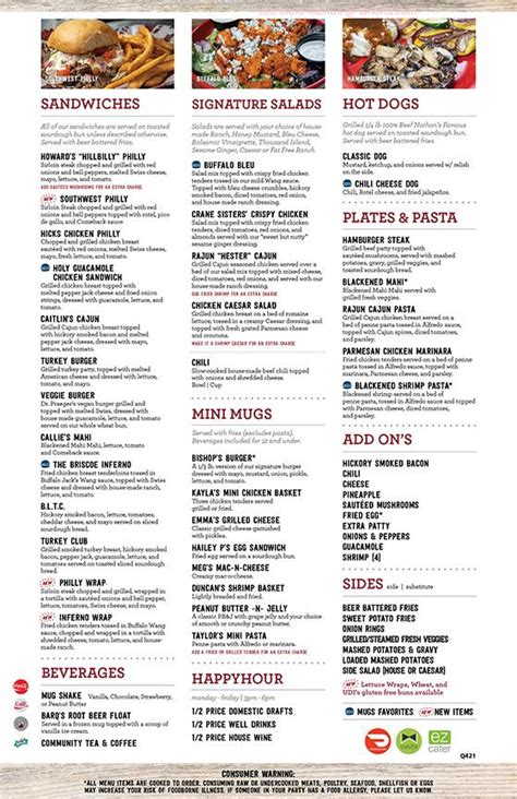 Menu at Mugshots Grill and Bar - Olive Branch, MS, Olive Branch