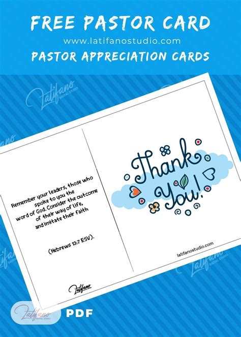 Pastor appreciation cards free printable - Free Printables and Worksheets