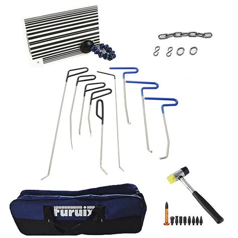 Furuix PDR Rod Set Dent Puller Kit Paintless Dent Repair Tools Car Dent ...