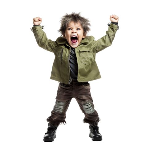 Happy Cute Little Kid Celebrate Halloween Wears Frankenstein Monster ...