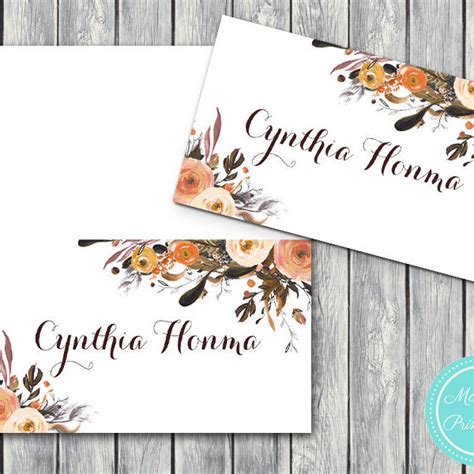 Printable Wedding Name Card Labels - Wedding Place cards