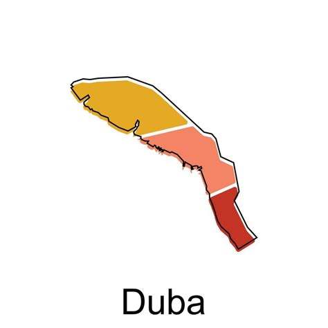 Duba map. vector map of Saudi Arabia capital Country colorful design, illustration design ...