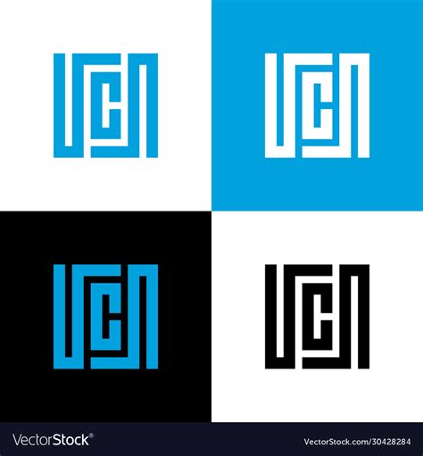 Initial letter ucn logo icon design template Vector Image