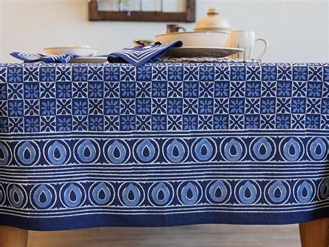 Batik tablecloth, Blue tablecloth, Designer tablecloth, Cotton Tablecloth, Tablecloth Table ...