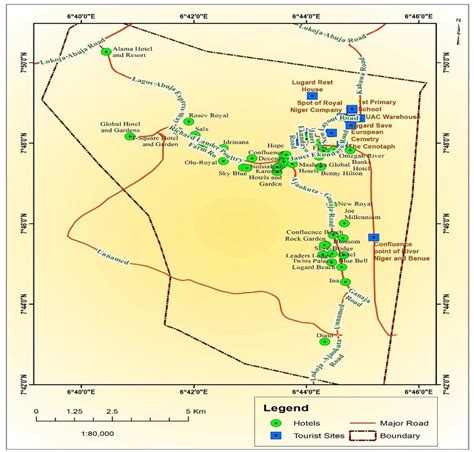 Tourist sites and Hospitality Facilities in Lokoja Source: Author's ...