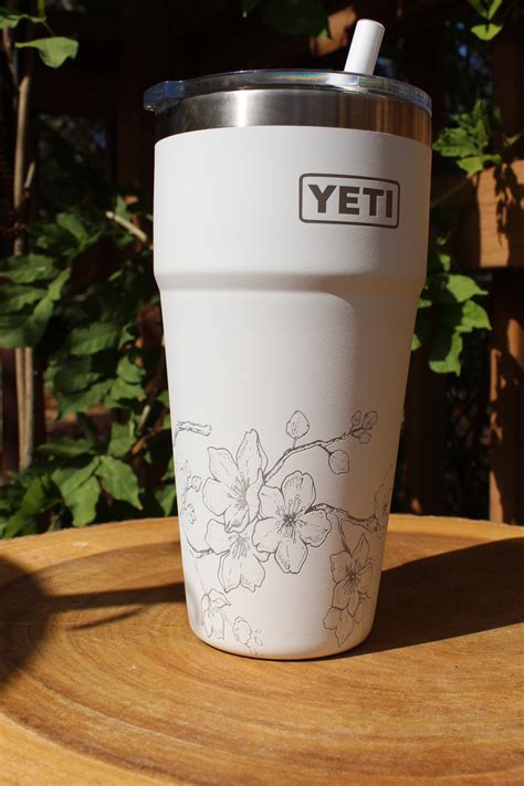 Personalized Engraved Yeti 26oz Tumbler Cherry Blossom 360 - Etsy