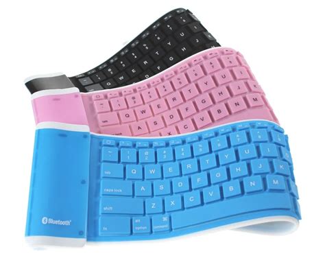 Wireless Silicone Rubber Folding Keyboard Waterproof Bluetooth Keyboard Soft Silicone Rubber ...